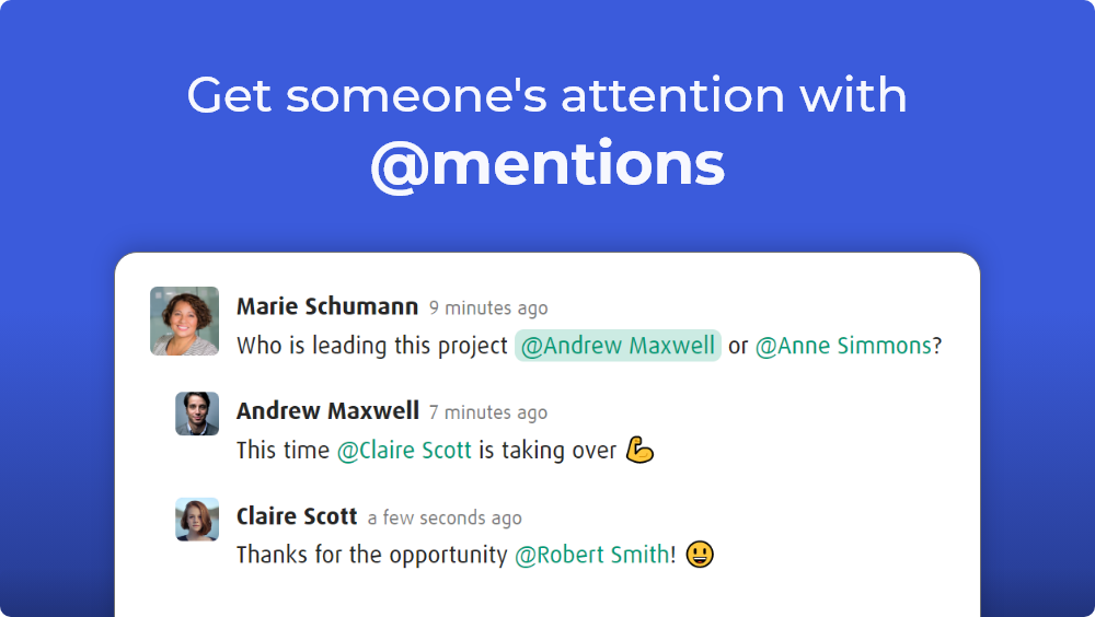 Get someone's attention with @mentions