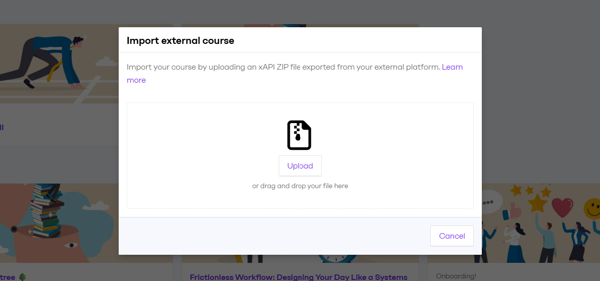 Import external courses with xAPI