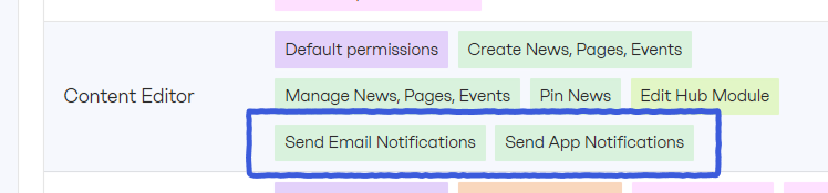 Split notification permissions for News editors